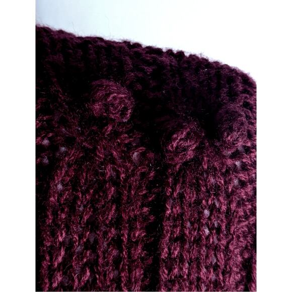 Handmade 80' Vintage burgundyBobble turtleneck Bust 36" CBack 24"Rare QualityEVU - Picture 9 of 10